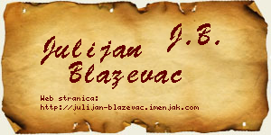 Julijan Blaževac vizit kartica